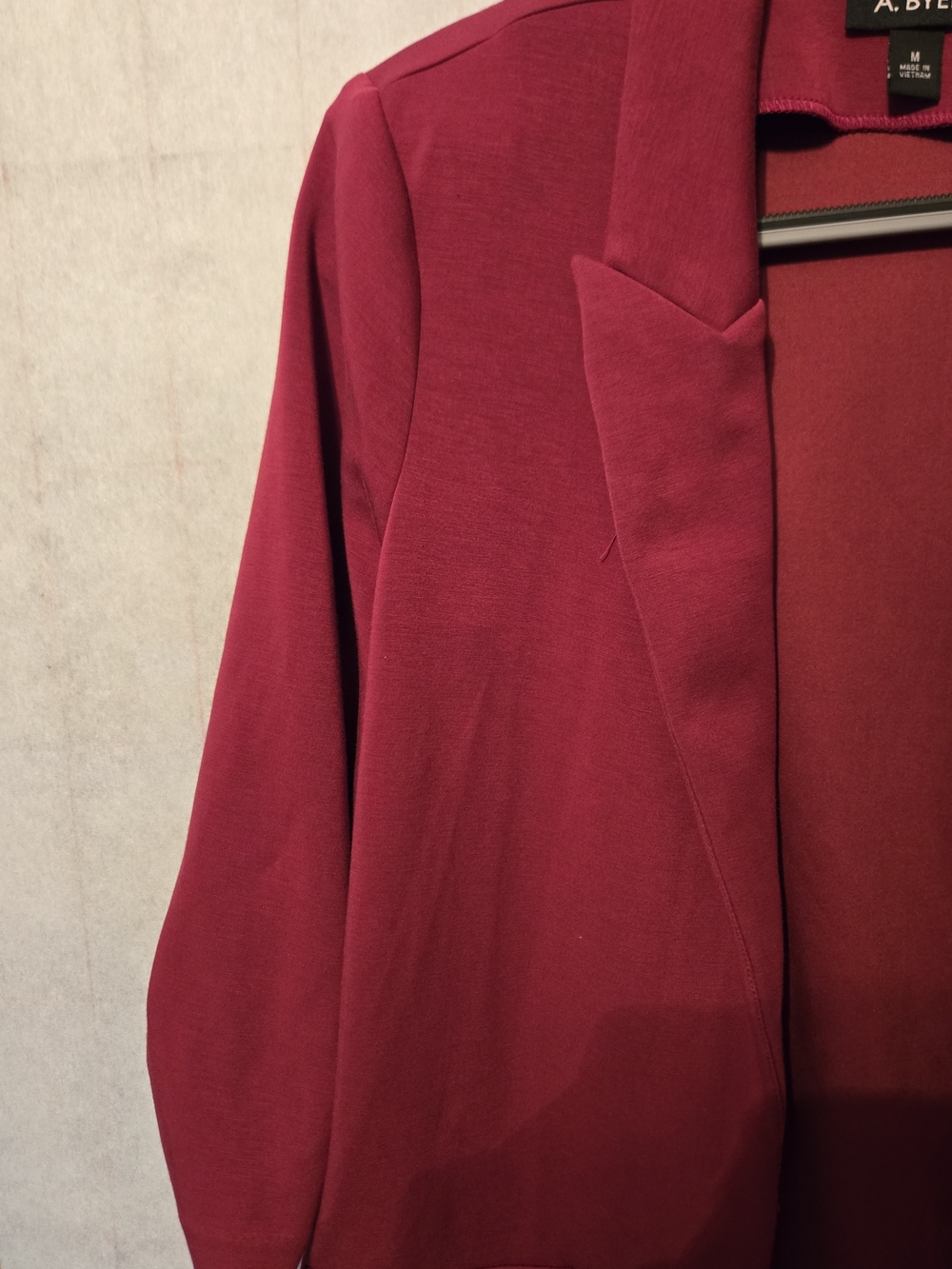 A. Byer Raspberry Open-Front Blazer Jacket - Picture 3 of 4